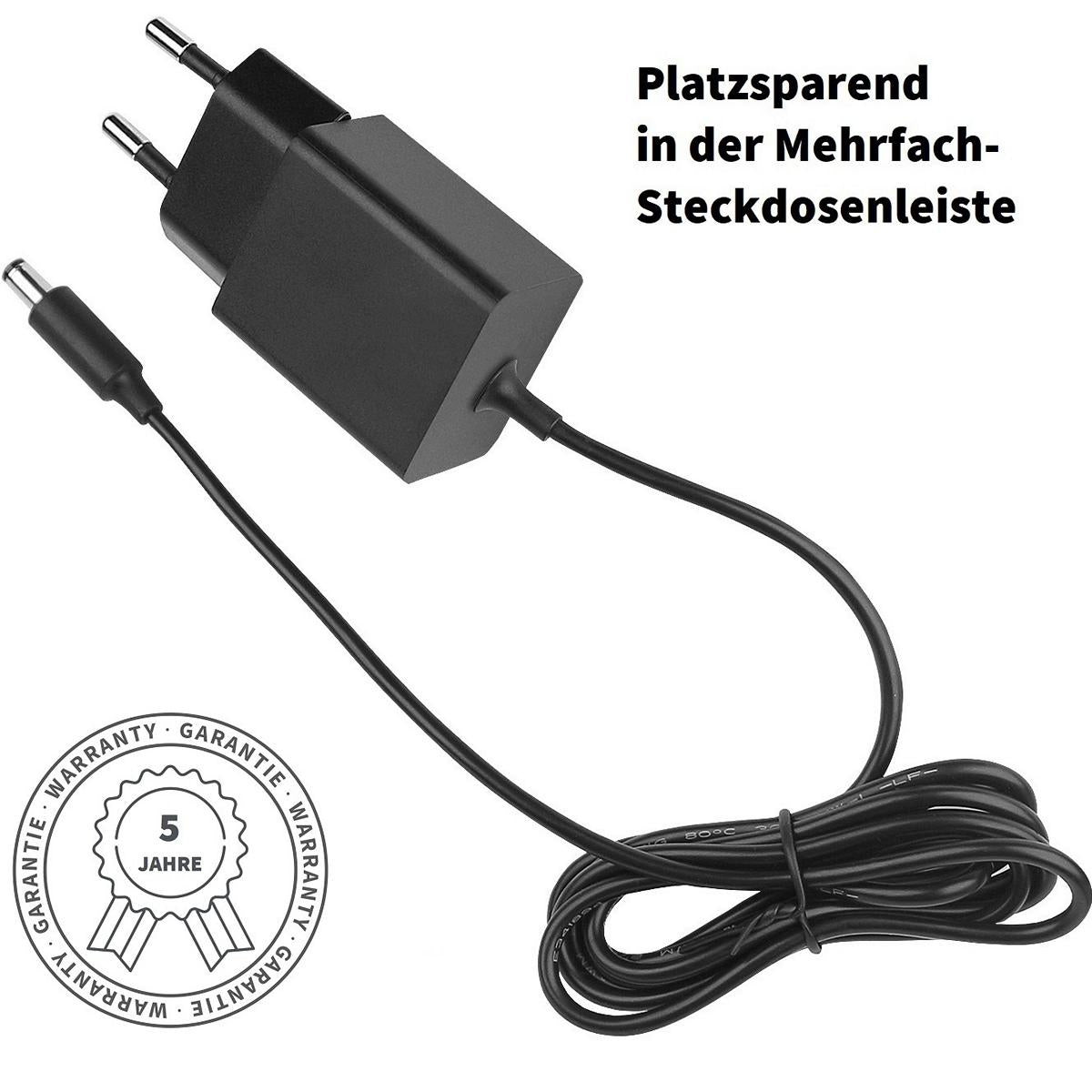 GEQUDIO Netzteil 5V / 2A kompatibel für Yealink T85W T87W T73U T73W T74U T77U T74W T54W, Snom, Fanvil, IP Telefone - Schmaler Adapter energiesparend - Universal Ladegerät mit Hohlstecker - 1er Pack