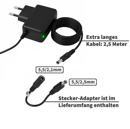 GEQUDIO 12V 2A Netzteil für Stoov & Universal Kinder Elektroauto 5,5mm