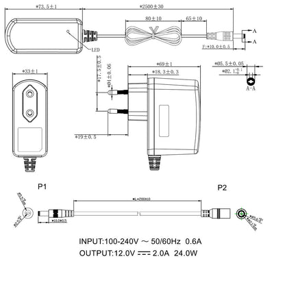 GEQUDIO 12V 2A Netzteil für Stoov & Universal Kinder Elektroauto 5,5mm