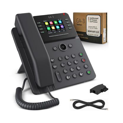 GEQUDIO GA-3 Festnetztelefon Schnurgebunden mit Anrufbeantworter und Farbdisplay
