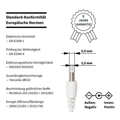 GEQUDIO Fritzbox Netzteil Ersatz 12V 3,5A 42W, Weiß