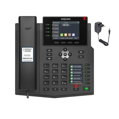 GEQUDIO IP Telefon GX5+ mit Netzteil - Fritzbox, Telekom kompatibel