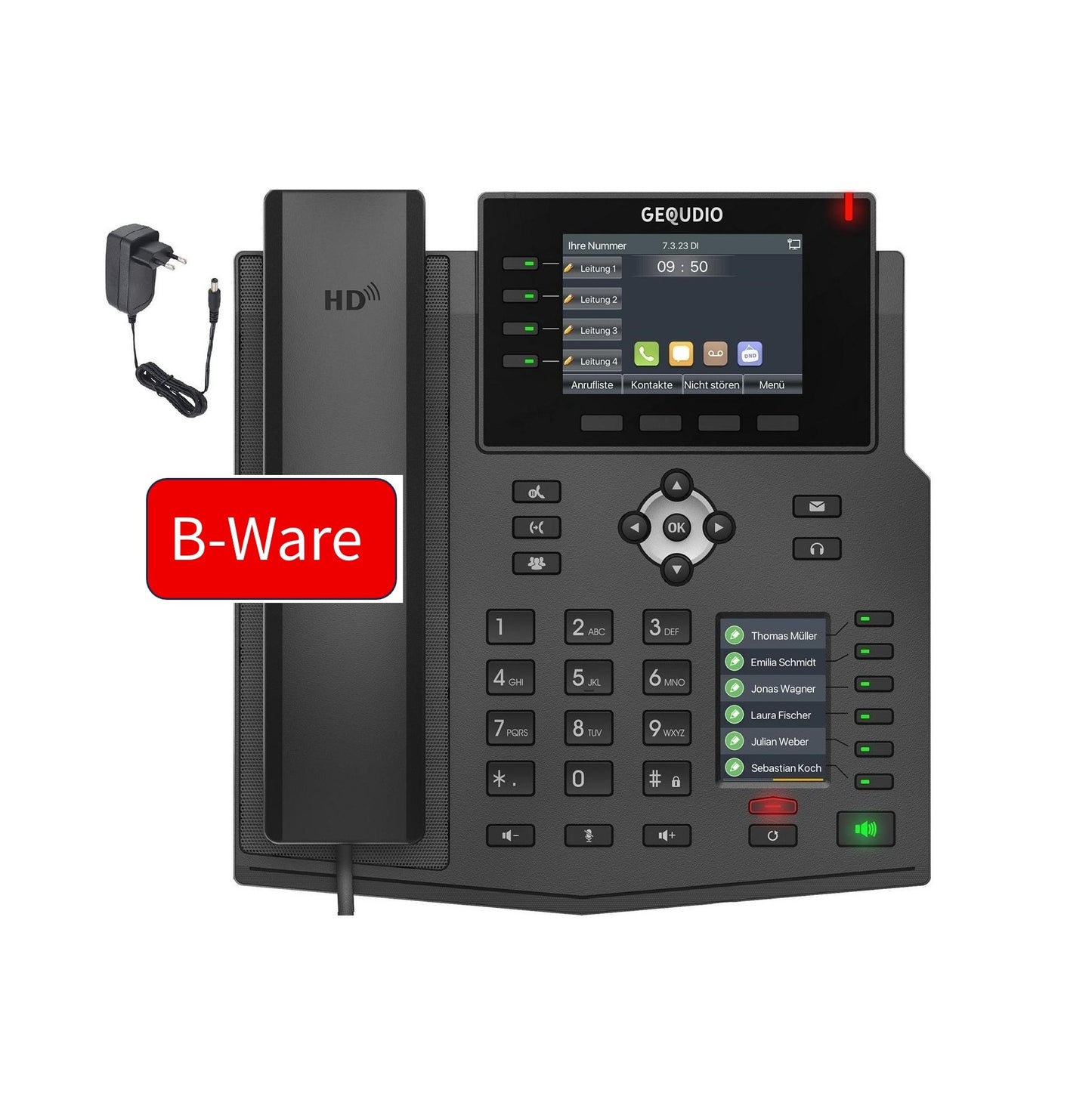 ⚠ B-WARE Kleine Kratzer ⚠  GEQUDIO IP Telefon GX5+ mit Netzteil - Fritzbox, Telekom kompatibel