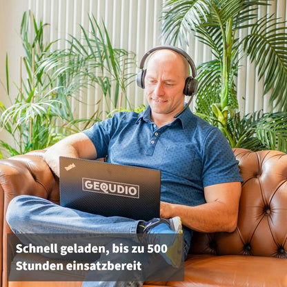 GEQUDIO Schnurlos Headset GB-2 mit Ladestation (mit USB-Adapter)