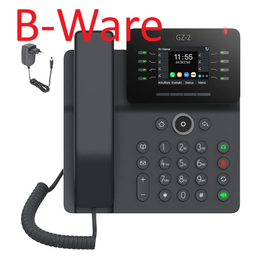 ⚠ B-WARE Kleine Kratzer ⚠ GEQUDIO IP Telefon GZ-2 mit Netzteil - Fritzbox, Telekom kompatibel