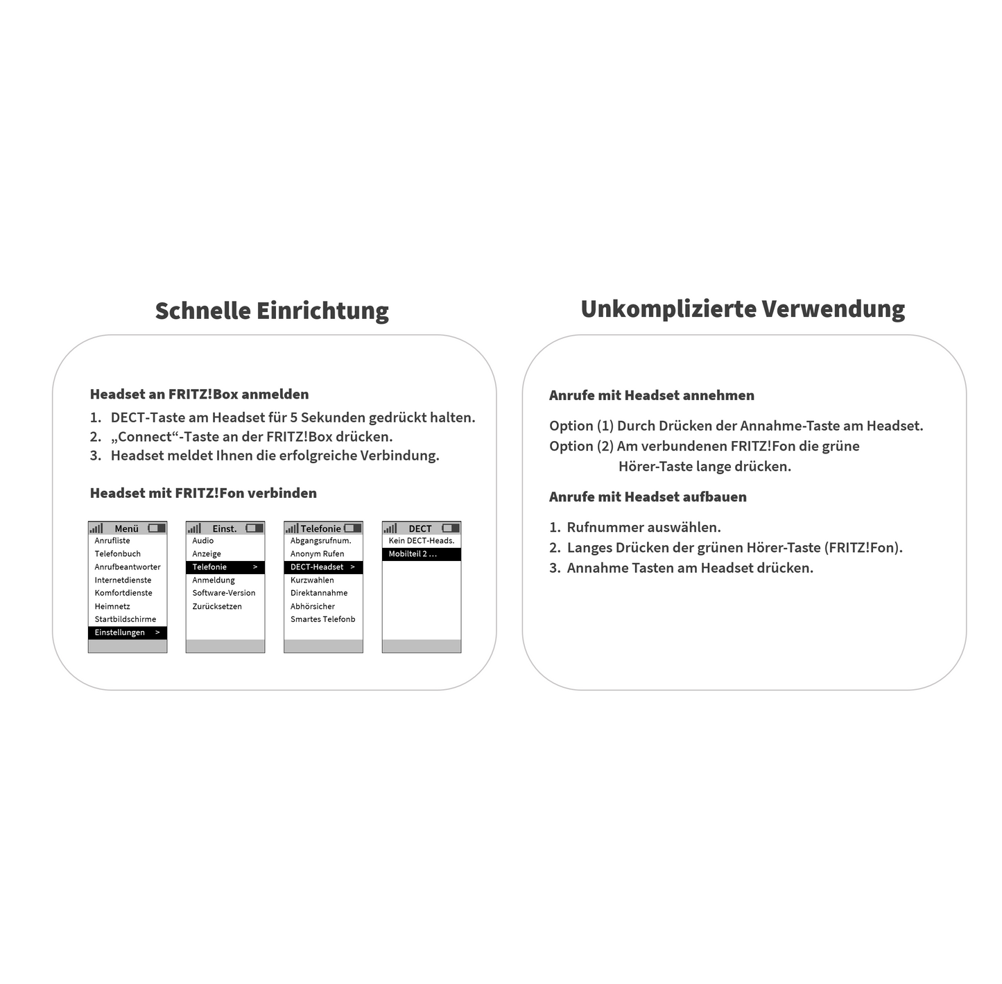 GEQUDIO GC-1 DECT Headset (1-Ohr) für FritzBox