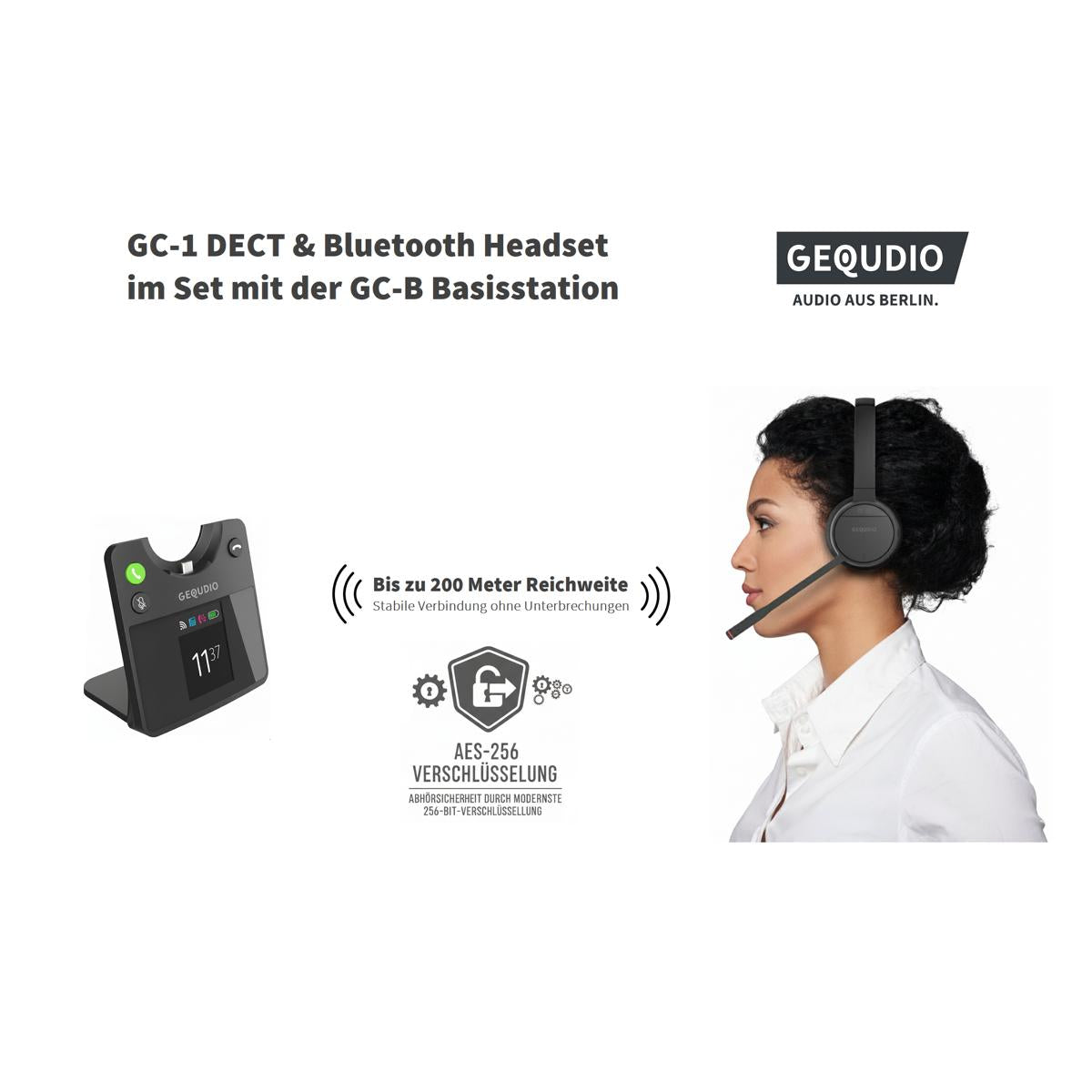 GEQUDIO GC-1 DECT und Bluetooth Dual Headset (1-Ohr)