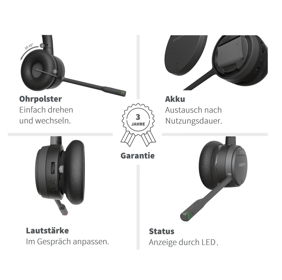 GEQUDIO GC-1 DECT und Bluetooth Dual Headset (1-Ohr)