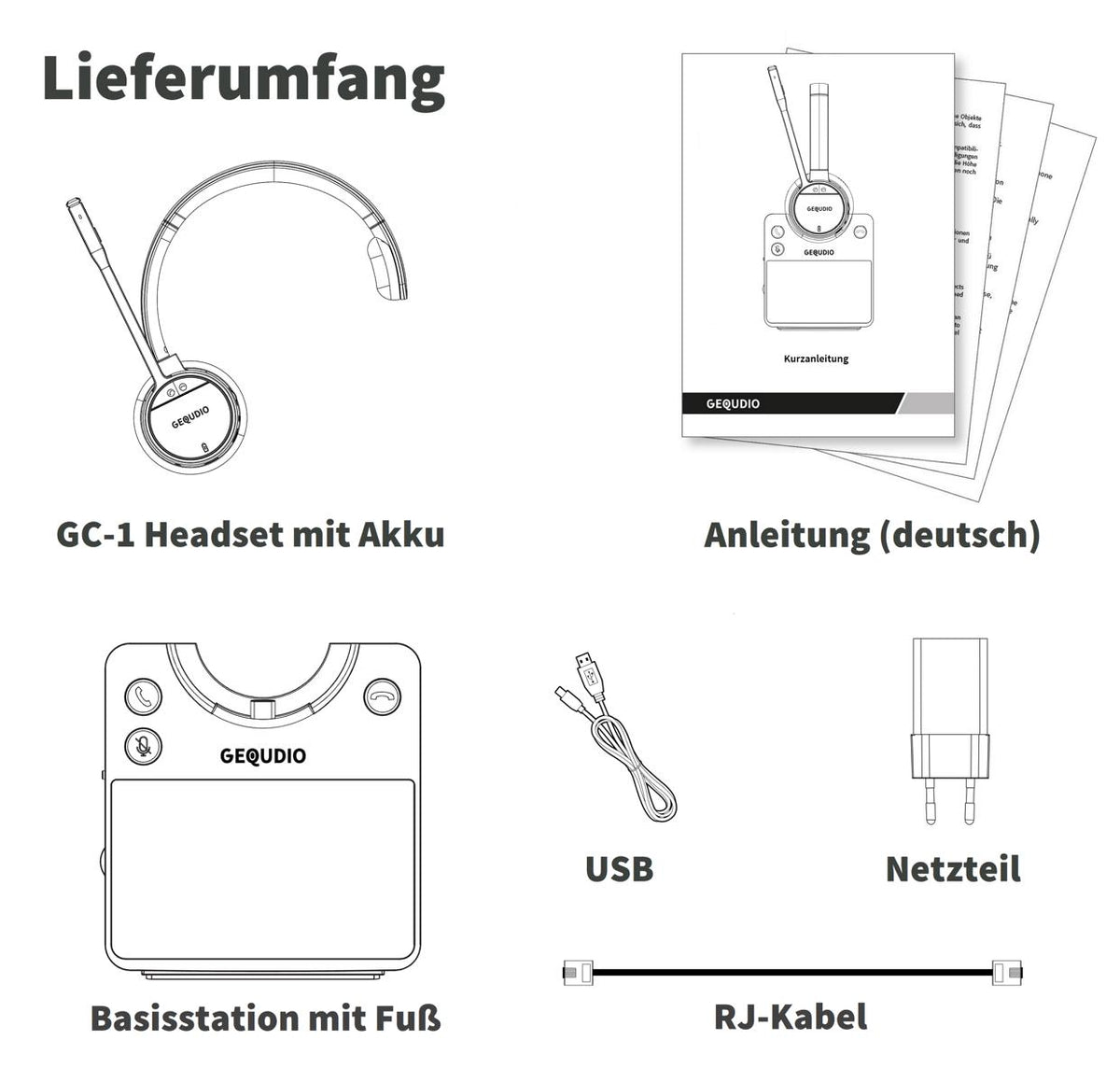 GEQUDIO GC-1 DECT und Bluetooth Dual Headset (1-Ohr)
