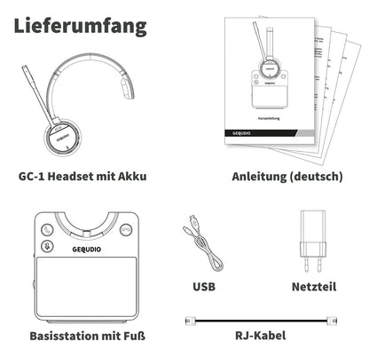 GEQUDIO GC-1 DECT und Bluetooth Dual Headset (1-Ohr)