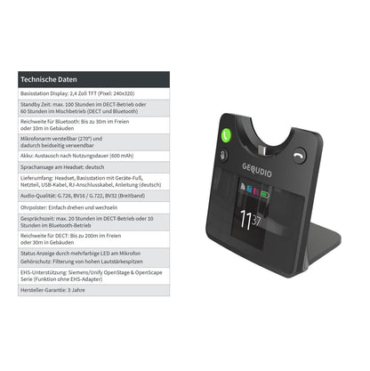 GEQUDIO GC-1 DECT und Bluetooth Dual Headset (1-Ohr)