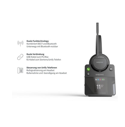 GEQUDIO GC-1 DECT und Bluetooth Dual Headset (1-Ohr)