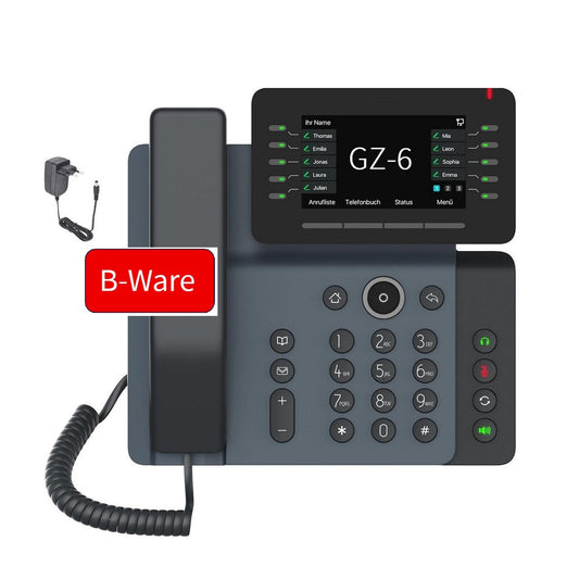 ⚠ B-WARE Kleine Kratzer ⚠ GEQUDIO IP Telefon GZ-6 mit Netzteil - Fritzbox, Telekom kompatibel