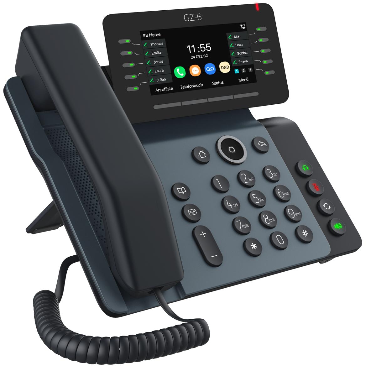 GEQUDIO IP Telefon GZ-6 mit Netzteil - Fritzbox, Telekom kompatibel