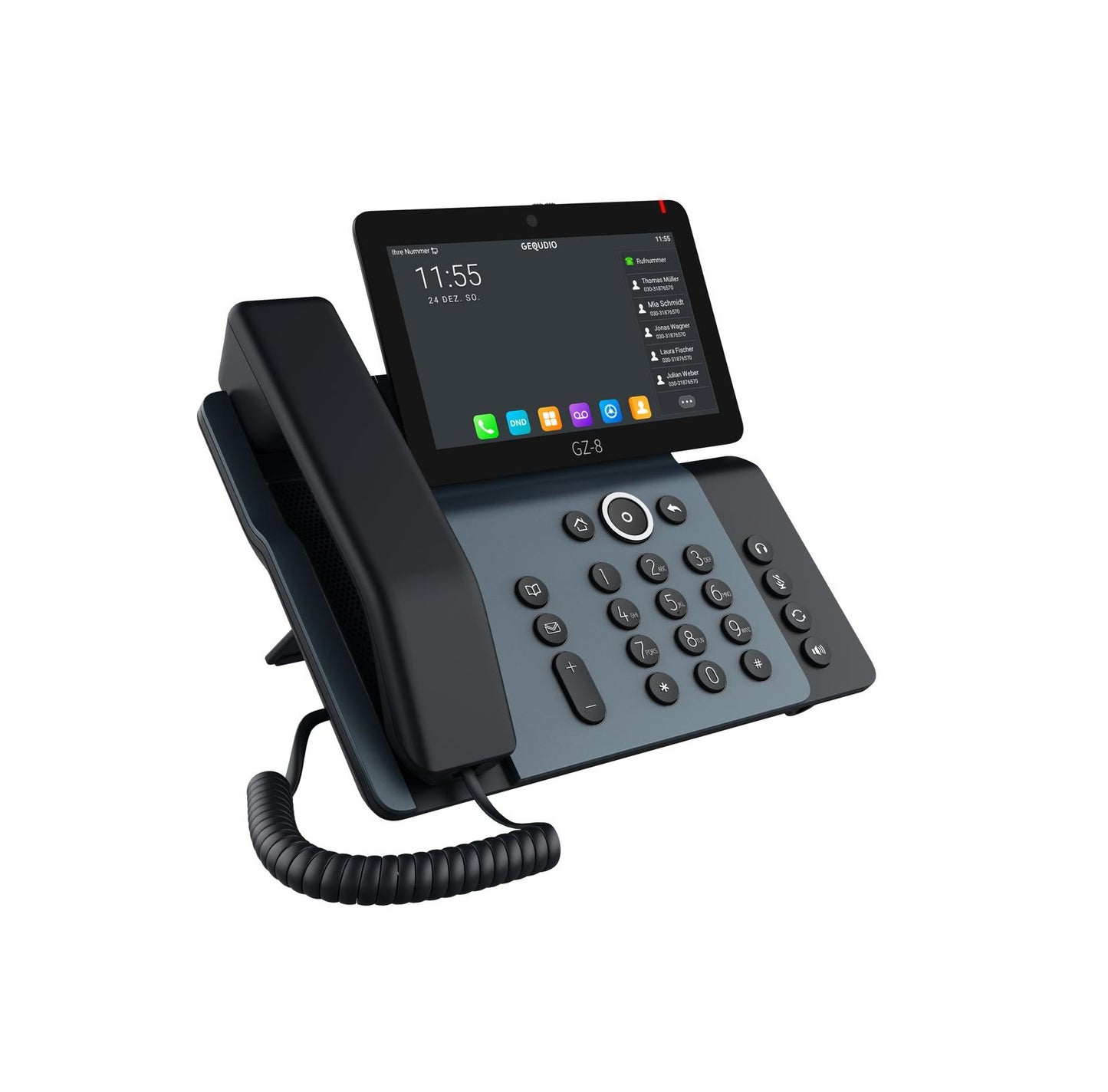 GEQUDIO High-End IP Telefon GZ-8 mit Netzteil & Bluetooth Headset - Fritzbox, Telekom kompatibel