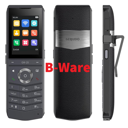 ⚠ B-WARE Kleine Kratzer ⚠ GEQUDIO GW-20 WLAN IP Telefon schnurlos – Wi-Fi 6 Modul & WLAN Roaming – IP67 wasserdicht, Bluetooth – Inkl. Ladeschale, kompatibel mit Fritzbox, Telekom, SIP (Edition 2026)