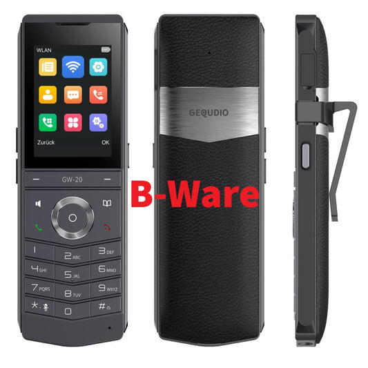 ⚠ B-WARE Kleine Kratzer ⚠ GEQUDIO GW-20 WLAN IP Telefon schnurlos – Wi-Fi 6 Modul & WLAN Roaming – IP67 wasserdicht, Bluetooth – Inkl. Ladeschale, kompatibel mit Fritzbox, Telekom, SIP (Edition 2026)