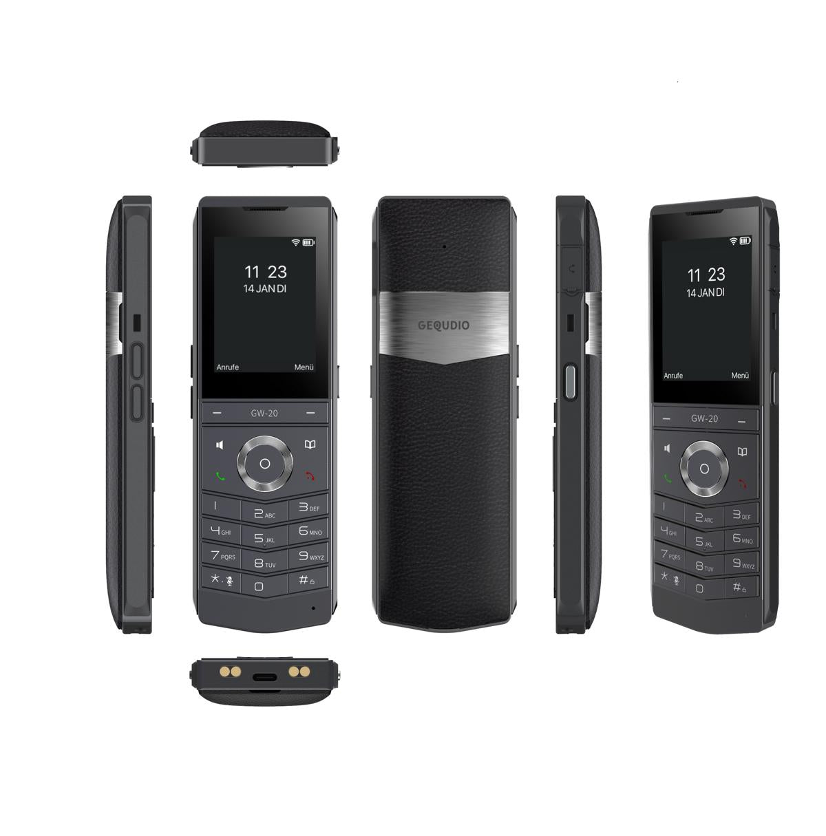 GEQUDIO GW-20 WLAN IP Telefon schnurlos – Wi-Fi 6 Modul & WLAN Roaming – IP67 wasserdicht, Bluetooth – Inkl. Ladeschale, kompatibel mit Fritzbox, Telekom, SIP (Edition 2026)